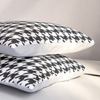 Monochrome Black & White Houndstooth Pillow Sham Gallery Image 3