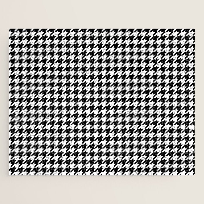 Monochrome Black & White Houndstooth Jigsaw Puzzle Gallery Image 1