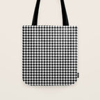 Monochrome Black & White Houndstooth Tote Bag Gallery Image 1