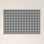 Monochrome Black & White Houndstooth Welcome Mat Gallery Image 1