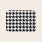 Monochrome Black & White Houndstooth Bath Mat Gallery Image 1
