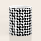 Monochrome Black & White Houndstooth Coffee Mug Gallery Image 4