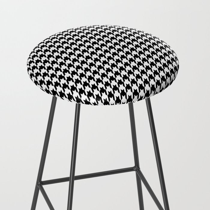 Monochrome Black & White Houndstooth Stool Gallery Image 2