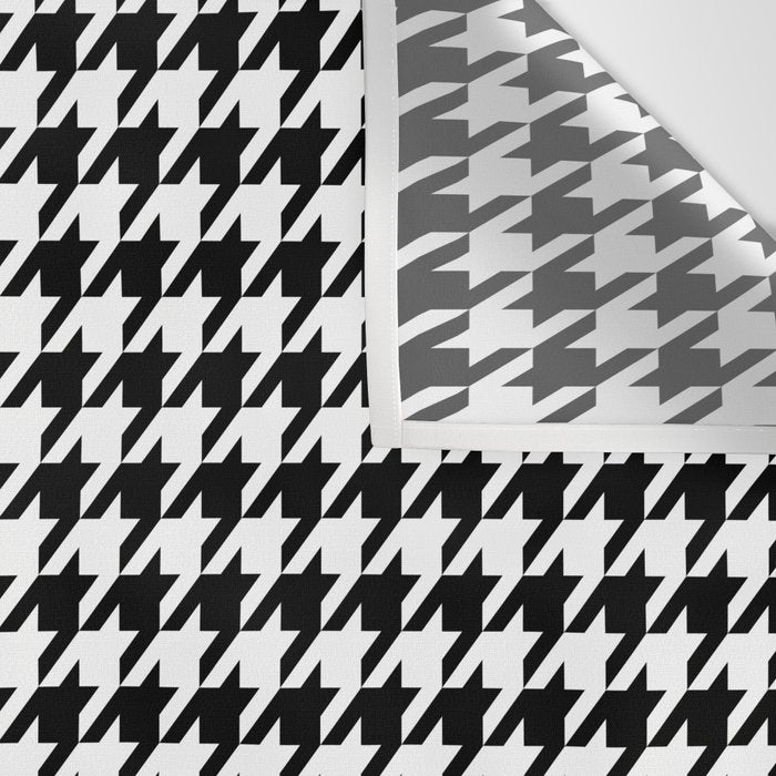 Monochrome Black & White Houndstooth Wall Tapestry Gallery Image 3