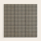 Monochrome Black & White Houndstooth Wood Wall Art Gallery Image 1