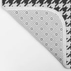 Monochrome Black & White Houndstooth Bath Mat Gallery Image 2