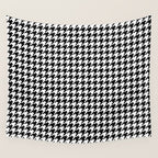Monochrome Black & White Houndstooth Wall Tapestry Gallery Image 4