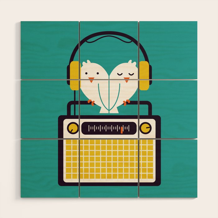 Radio Mode Love Wood Wall Art Gallery Image 1