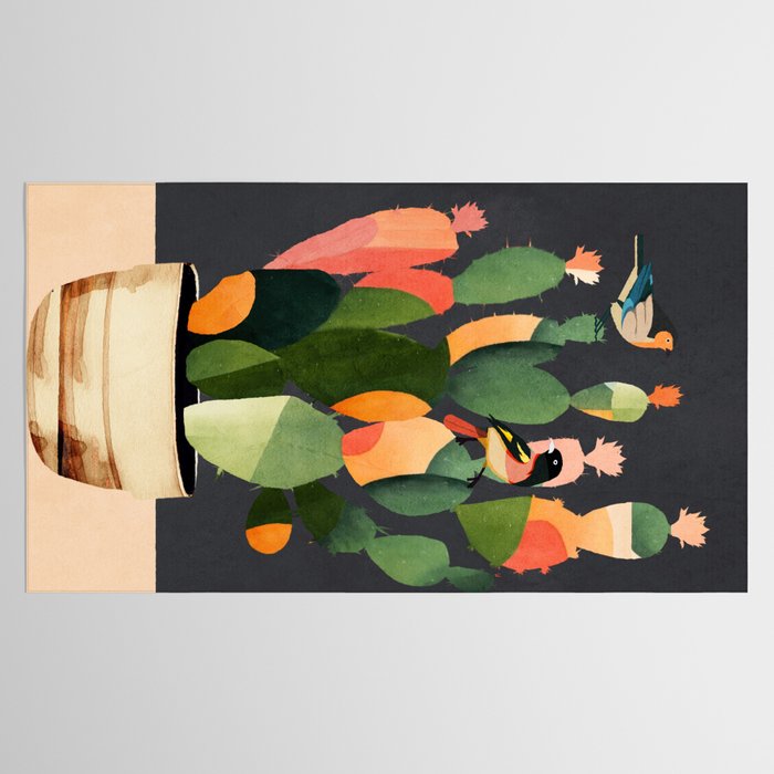 Cactus and Birds 4 Tablecloth Gallery Image 2