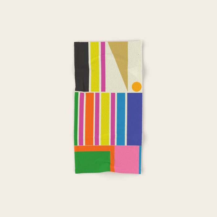 Modtastic Palm Springs Colorful Mid Century Modern Abstract Geometric Bath Towel Gallery Image 1