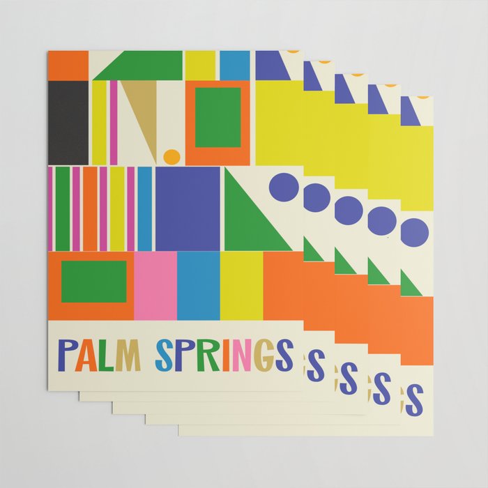 Modtastic Palm Springs Colorful Mid Century Modern Abstract Geometric Wrapping Paper Gallery Image 3