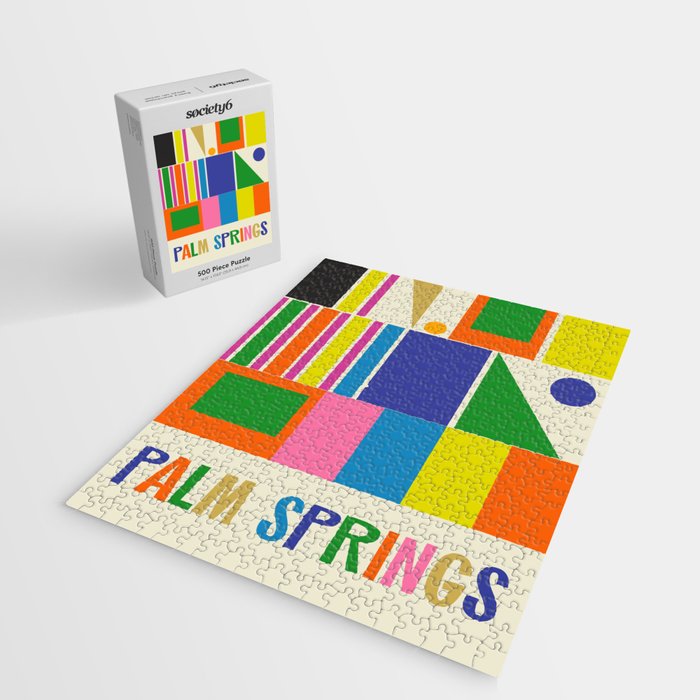 Modtastic Palm Springs Colorful Mid Century Modern Abstract Geometric Jigsaw Puzzle Gallery Image 2