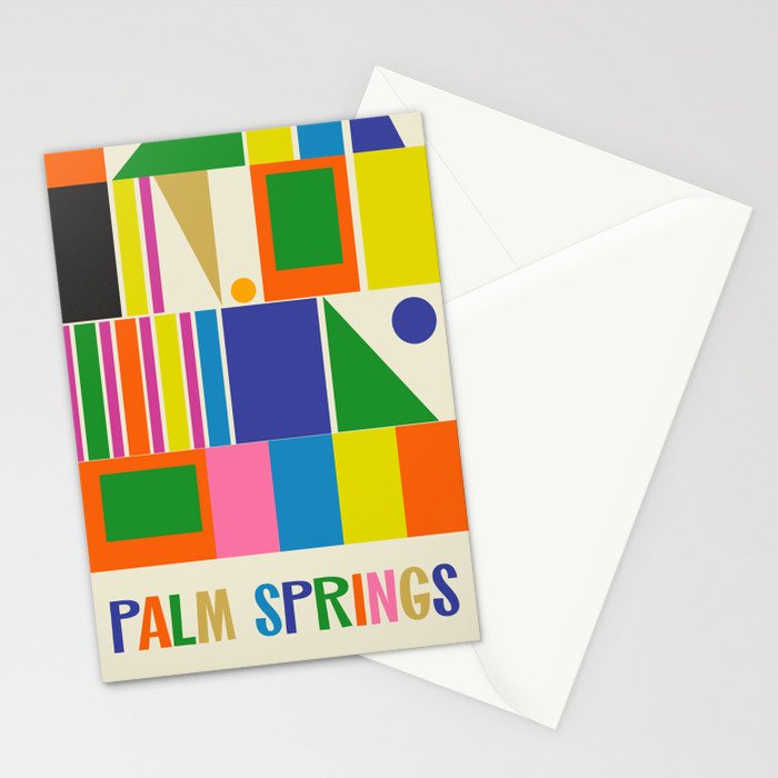 Modtastic Palm Springs Colorful Mid Century Modern Abstract Geometric Stationery Card Gallery Image 2
