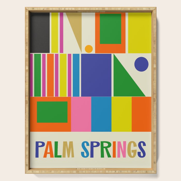 Modtastic Palm Springs Colorful Mid Century Modern Abstract Geometric Serving Tray Gallery Image 1