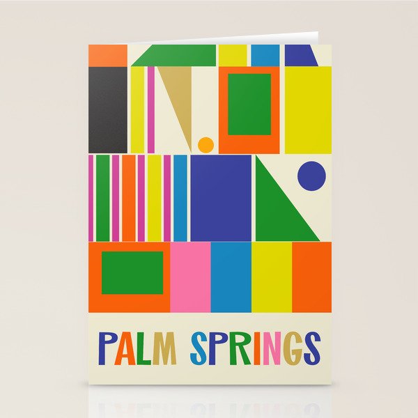 Modtastic Palm Springs Colorful Mid Century Modern Abstract Geometric Stationery Card Gallery Image 2