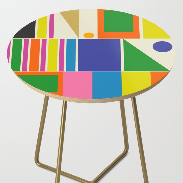 Modtastic Palm Springs Colorful Mid Century Modern Abstract Geometric Side Table Gallery Image 2