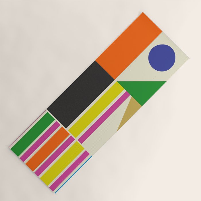 Modtastic Palm Springs Colorful Mid Century Modern Abstract Geometric Yoga Mat Gallery Image 1