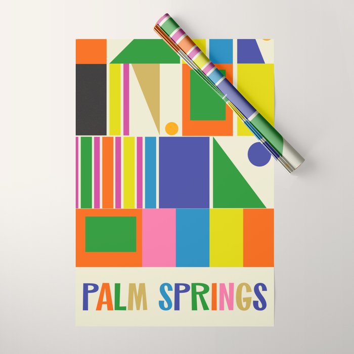 Modtastic Palm Springs Colorful Mid Century Modern Abstract Geometric Wrapping Paper Gallery Image 1