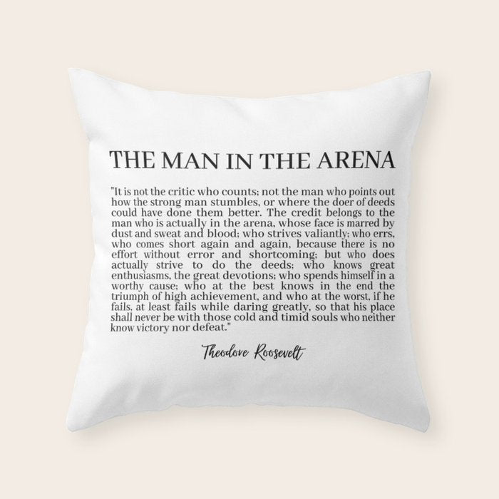 The Man In The Arena Throw Pillow Gallery Image 6