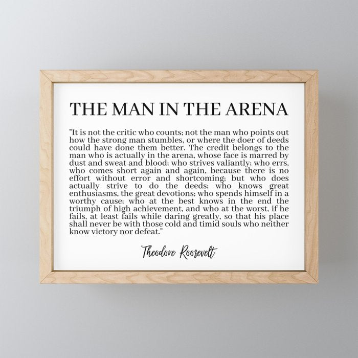 The Man In The Arena Mini Art Print Gallery Image 1