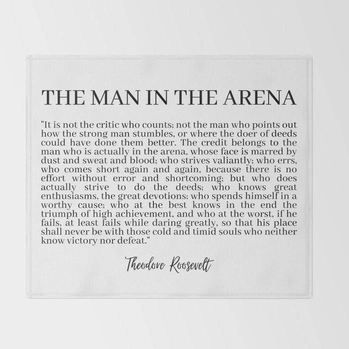 The Man In The Arena Throw Blanket Gallery Image 2