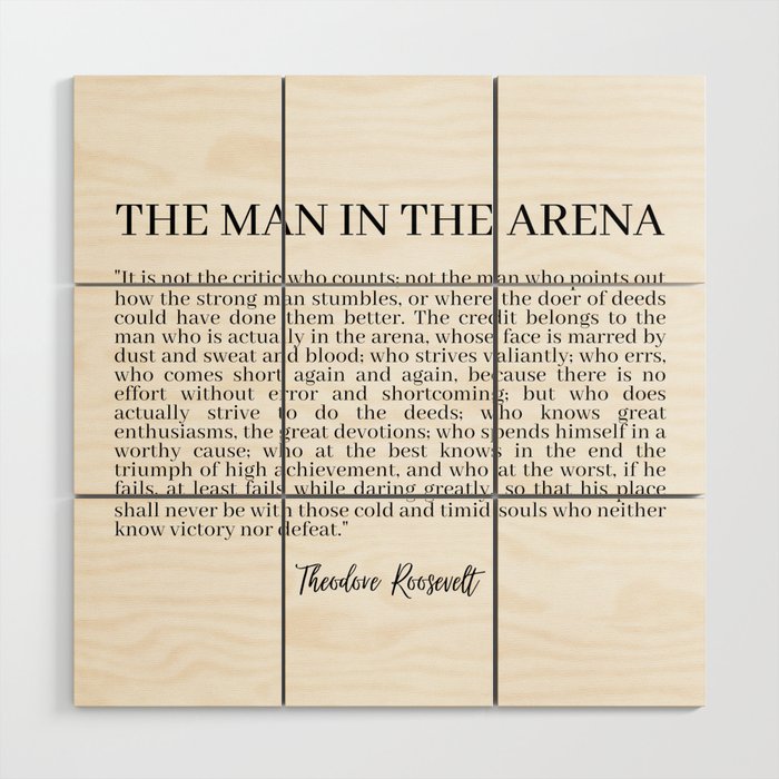 The Man In The Arena Wood Wall Art Gallery Image 1
