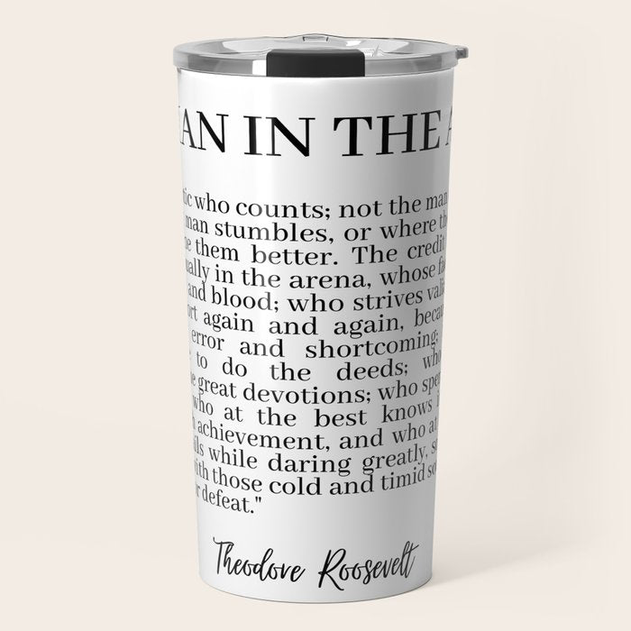 The Man In The Arena Travel Mug Gallery Image 1