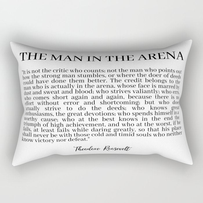 The Man In The Arena Rectangular Pillow Gallery Image 1
