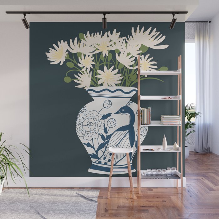 Vase no. 6 with Peacock  Wall Mural Gallery Image 1