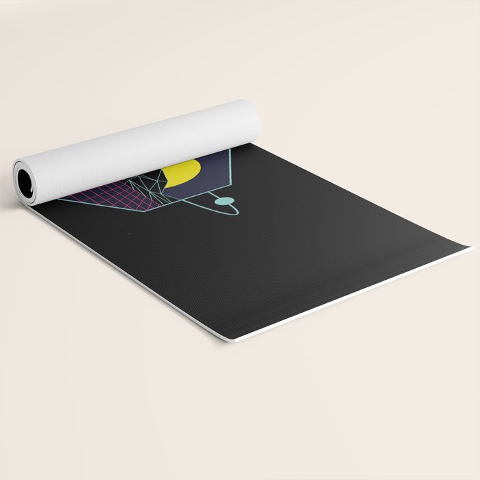 Outrun to the Sun / Spacewave / 80s Retro Yoga Mat Gallery Image 2