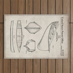 Canoe Patent - Kayak Art - Antique Outdoor Rug Gallery Image 1