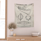 Canoe Patent - Kayak Art - Antique Wall Tapestry Gallery Image 2