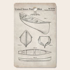 Canoe Patent - Kayak Art - Antique Cutting Board Gallery Image 1