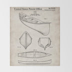 Canoe Patent - Kayak Art - Antique Throw Blanket Gallery Image 2