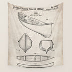 Canoe Patent - Kayak Art - Antique Wall Tapestry Gallery Image 4