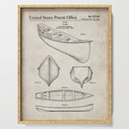 Canoe Patent - Kayak Art - Antique Serving Tray Gallery Image 1