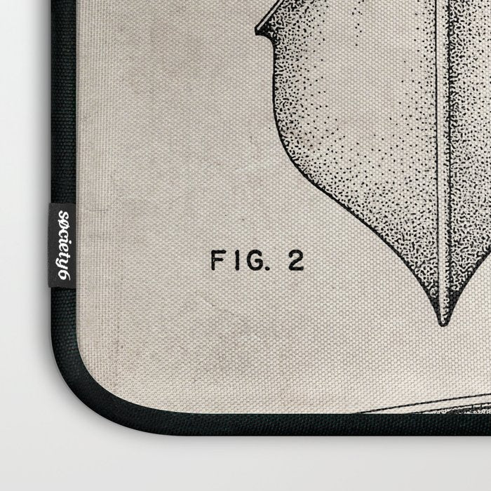 Canoe Patent - Kayak Art - Antique Laptop Sleeve Gallery Image 3