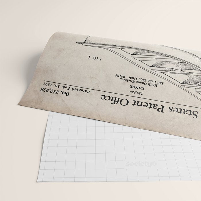 Canoe Patent - Kayak Art - Antique Wrapping Paper Gallery Image 2