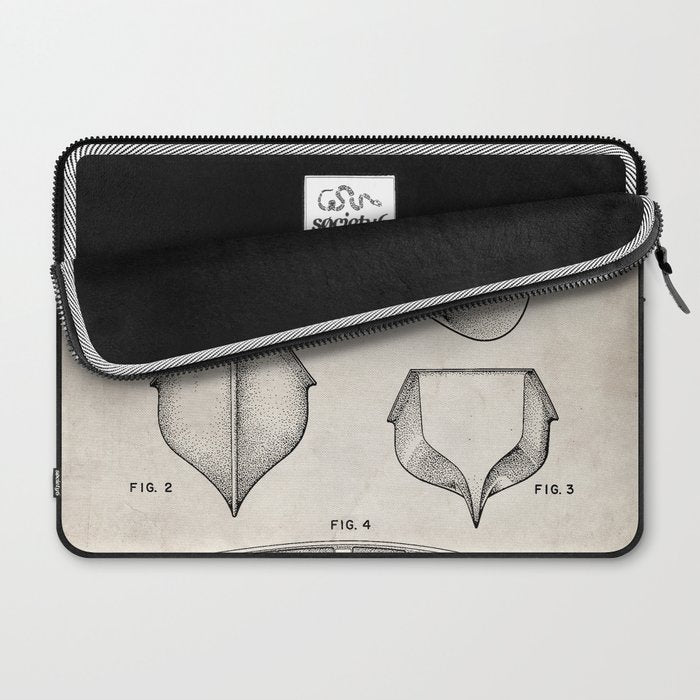 Canoe Patent - Kayak Art - Antique Laptop Sleeve Gallery Image 2