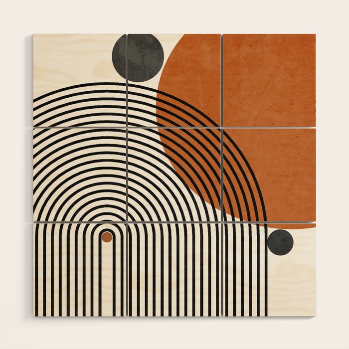 Modern Mid Century Wood Wall Art Gallery Image 1