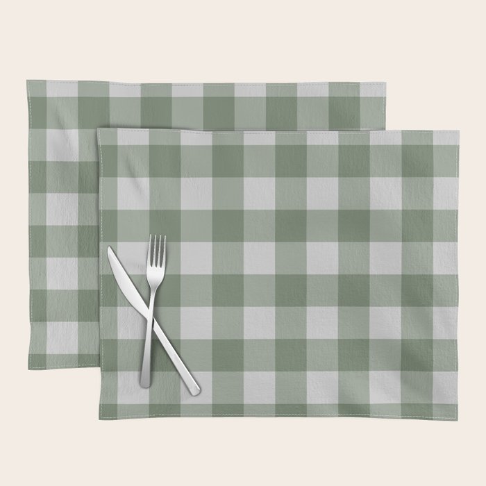 Sage Checkered Theme Placemat Gallery Image 1