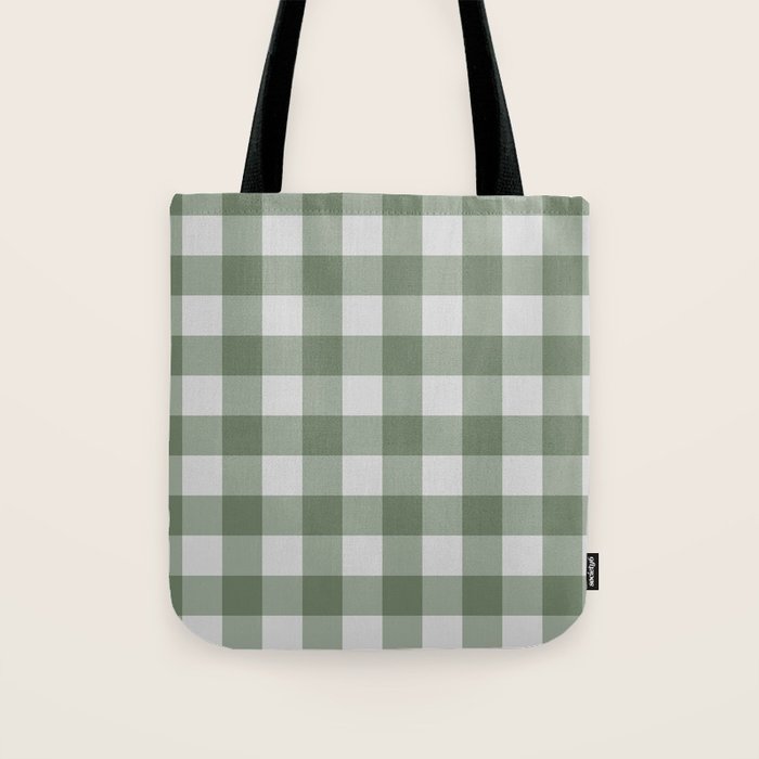 Sage Checkered Theme Tote Bag Gallery Image 1