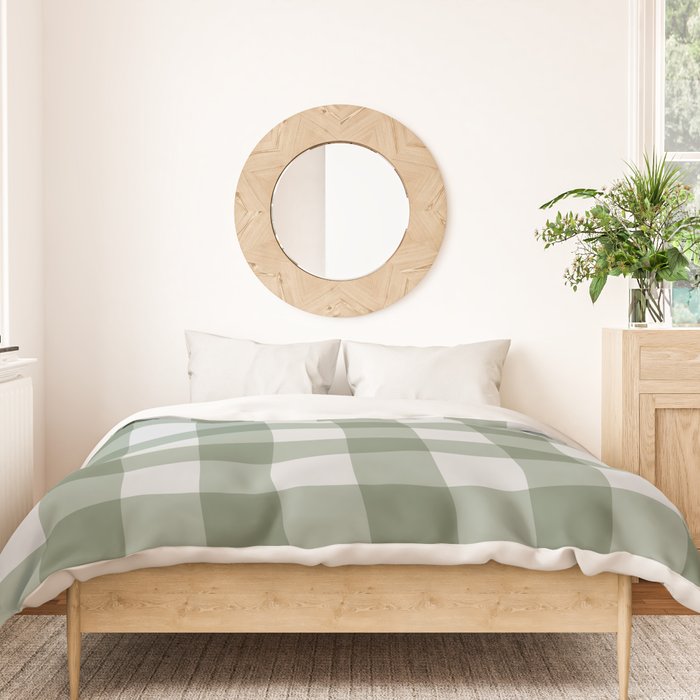 Sage Checkered Theme Duvet Cover Gallery Image 3