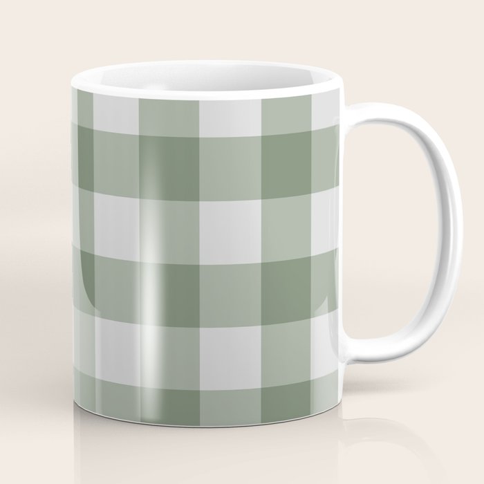 Sage Checkered Theme Coffee Mug Gallery Image 1