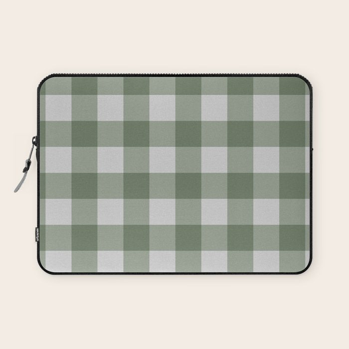 Sage Checkered Theme Laptop Sleeve Gallery Image 1