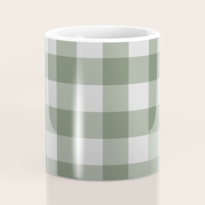 Sage Checkered Theme Coffee Mug Gallery Image 4
