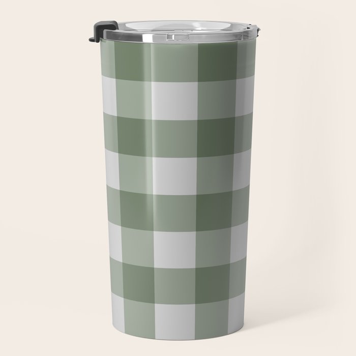 Sage Checkered Theme Travel Mug Gallery Image 3