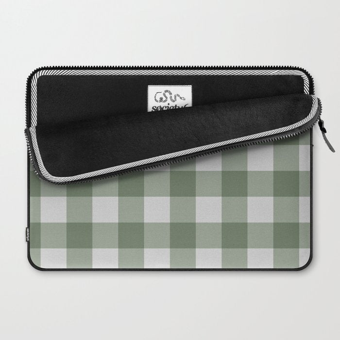Sage Checkered Theme Laptop Sleeve Gallery Image 2
