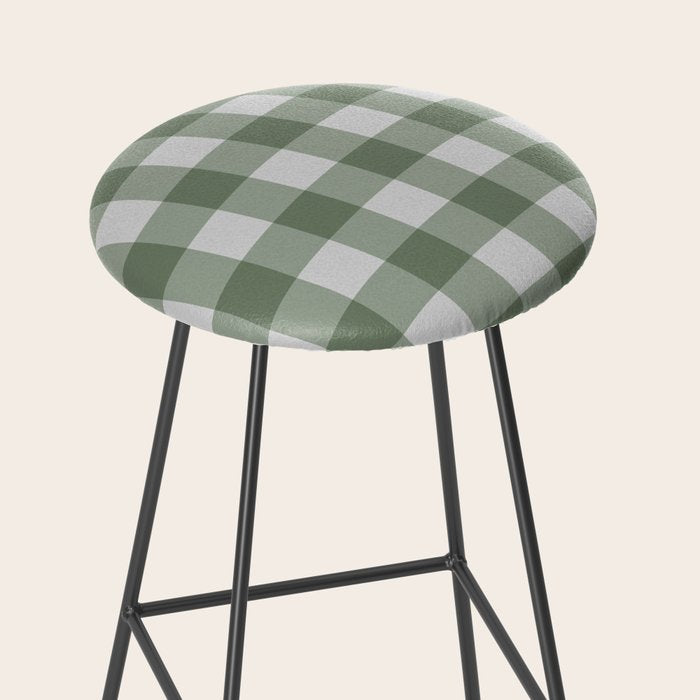Sage Checkered Theme Stool Gallery Image 2