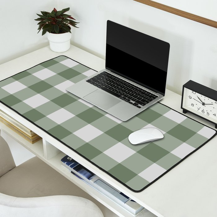 Sage Checkered Theme Desk Mat Gallery Image 2